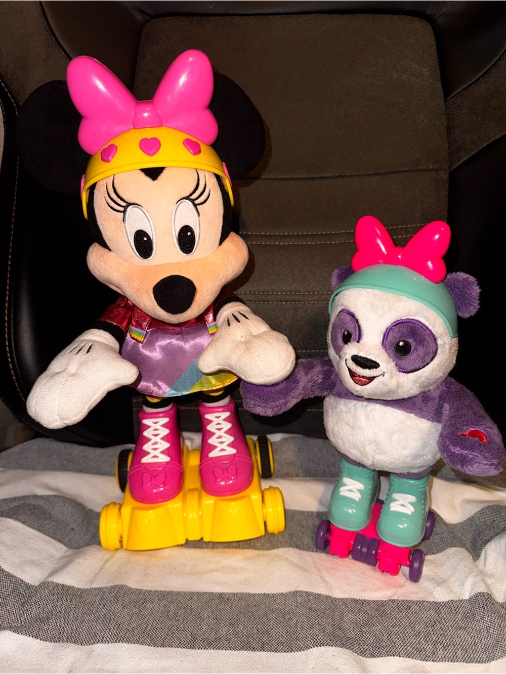 Just Play Disney Junior Minnie Mouse roller skating interactive set with panda